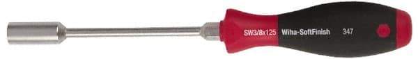 Wiha - 3/16" Solid Shaft Heavy-Duty Nutdriver - Cushion Grip Handle - Industrial Tool & Supply