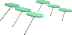 Wiha - 6 Piece IP10 to IP30 T-Handle Torx Plus Key Set - IP10, IP15, IP20, IP25, IP27, IP30 Torx Size - Industrial Tool & Supply