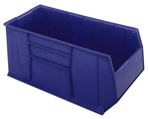 Quantum Storage - 175 Lb. Load Capacity, 41-7/8" Deep, Blue Polypropylene Hopper Stacking Bin - 17-1/2" High x 19-7/8" Wide x 41-7/8" Long - Industrial Tool & Supply