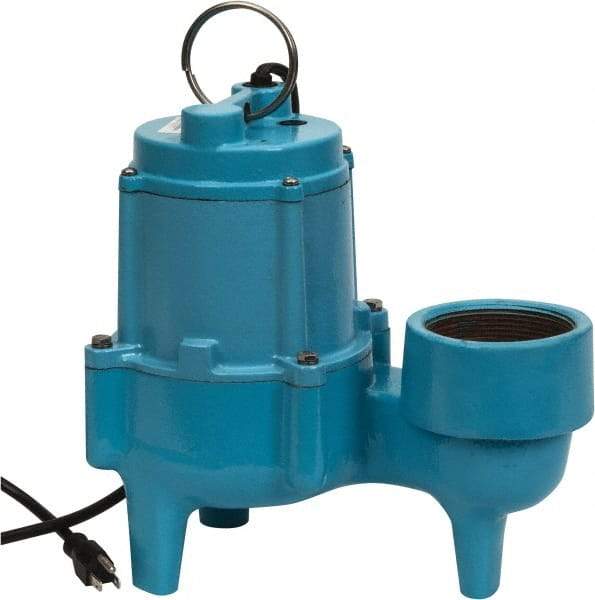 Little Giant Pumps - 4/10 hp, 8.5 Amp Rating, 115 Volts, Manual Operation, Sewage Pump - 1 Phase, Cast Iron Housing - Industrial Tool & Supply