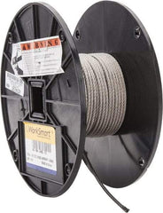 Value Collection - 100' Long, 1/8" Diam, Aircraft Cable - 1,780 Lb Breaking Strength, Material Grade 316, 7 x 19 Strand Core - Industrial Tool & Supply