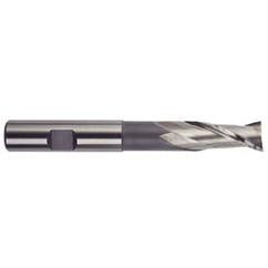 3/8 Dia. x 3-5/16 Overall Length 2-Flute Square End High Speed Steel SE End Mill-Round Shank-Center Cut-Uncoated - Industrial Tool & Supply