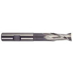 3/8 Dia. x 3-5/16 Overall Length 2-Flute Square End High Speed Steel SE End Mill-Round Shank-Center Cut-Uncoated - Industrial Tool & Supply