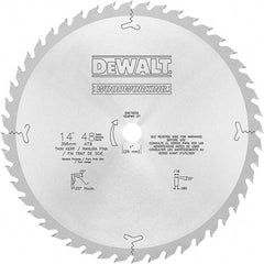 DeWALT - 14" Diam, 1" Arbor Hole Diam, 48 Tooth Wet & Dry Cut Saw Blade - Carbide-Tipped, General Purpose Action, Standard Round Arbor - Industrial Tool & Supply