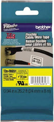 Brother - 1" Wide, Yellow Tape Cassette - For Label Maker - Industrial Tool & Supply