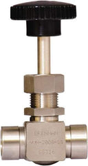 Brennan - 1/4" Pipe, Straight Needle Valve - PTFE Seal, NPT Ends, Stainless Steel Valve, 6,000 Max psi - Industrial Tool & Supply
