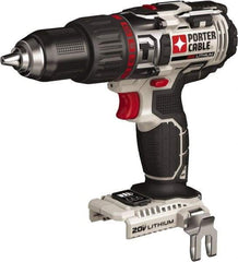 Porter-Cable - 20 Volt 1/2" Chuck Pistol Grip Handle Cordless Drill - 0-400 & 0-1600 RPM, Single-Sleeve Ratcheting Chuck, Reversible, Lithium-Ion Batteries Not Included - Industrial Tool & Supply