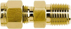 Brennan - 3/8" OD, Brass Male Connector - NPT Ends - Industrial Tool & Supply