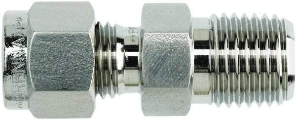 Brennan - 1" OD, Stainless Steel Male Connector - NPT Ends - Industrial Tool & Supply