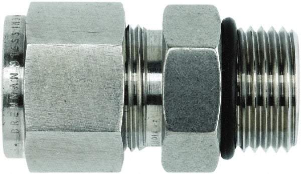 Brennan - 3/4" OD, Stainless Steel O-Seal Male Connector - Male ORB Ends - Industrial Tool & Supply