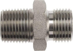 Brennan - 1/4" Stainless Steel Pipe Adapter - Hex Nipple - Industrial Tool & Supply