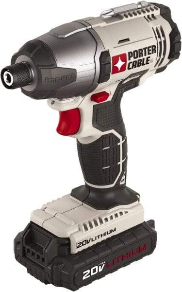 Porter-Cable - 1/4" Drive 20 Volt T-Handle Cordless Impact Wrench & Ratchet - 2,900 RPM, 124 Ft/Lb Torque, 2 Lithium-Ion Batteries Included - Industrial Tool & Supply