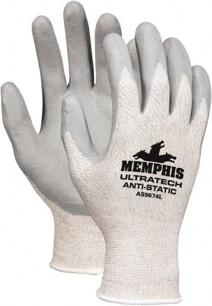 MCR Safety - Size M, Cut Resistant Gloves - Palm Coated, Gray - Industrial Tool & Supply