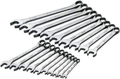 SK - 19 Piece, 6mm to 24mm, 12 Point Combination Wrench Set - Metric Measurement Standard, Chrome Finish, Comes in Rack - Industrial Tool & Supply