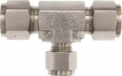 Brennan - 5/8" OD, Stainless Steel Union Tee - Comp x Comp x Comp Ends - Industrial Tool & Supply