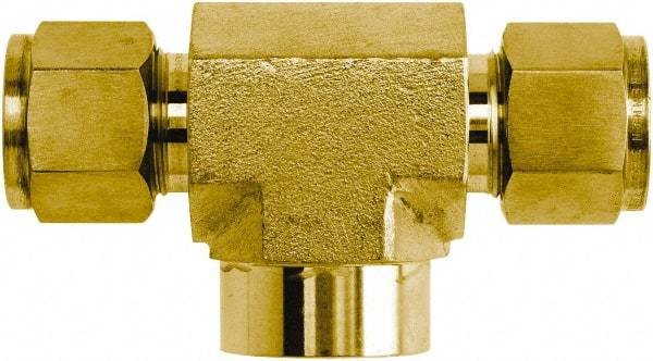 Brennan - 3/4" OD, Stainless Steel Female Branch Tee - Comp x FNPT Ends - Industrial Tool & Supply