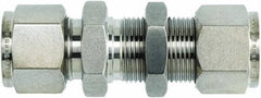 Brennan - 1/2" OD, Stainless Steel Bulkhead Union - Comp x Comp Ends - Industrial Tool & Supply