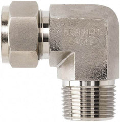 Brennan - 1/2" OD, Stainless Steel Male Elbow - MNPT Ends - Industrial Tool & Supply