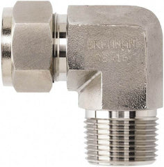 Brennan - 1/4" OD, Stainless Steel Male Elbow - Comp x MNPT Ends - Industrial Tool & Supply