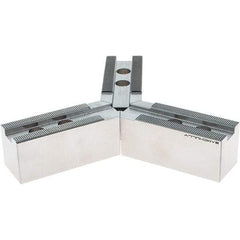 Samchully - 210mm Max Chuck Capacity, 1.5mm x 60° Serrated Interface, Round Soft Lathe Chuck Jaw - 3 Jaw, Steel, 25mm Btw Mount Hole Ctrs, 95mm Long, 35mm Wide, 38mm High, 14mm Groove, M12mm Fastener - Industrial Tool & Supply