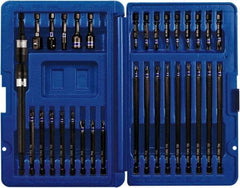 Irwin - 34 Piece, Screwdriver Insert Bit Set - #1 to #4 Phillips, T10 to T40 Torx - Industrial Tool & Supply