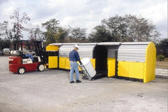 UltraTech - 75 Gal Sump, 9,000 Lb Capacity, 20 Drum, Polyethylene Spill Deck or Pallet - 204" Long x 64" Wide x 88" High, Liftable Fork, Low Profile, 2 x 2 Drum Configuration - Industrial Tool & Supply