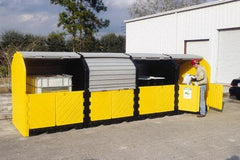 UltraTech - 75 Gal Sump, 9,000 Lb Capacity, 16 Drum, Polyethylene Spill Deck or Pallet - 136" Long x 64" Wide x 88" High, Liftable Fork, Drain Included, Low Profile, 2 x 2 Drum Configuration - Industrial Tool & Supply