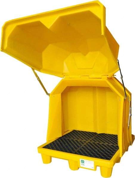 UltraTech - 66 Gal Sump, 6,000 Lb Capacity, 4 Drum, Polyethylene Spill Deck or Pallet - 58" Long x 54" Wide x 65" High, Liftable Fork, Drain Included, 2 x 2 Drum Configuration - Industrial Tool & Supply
