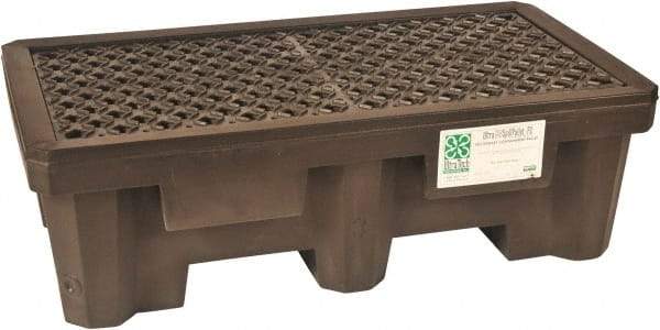 UltraTech - 66 Gal Sump, 1,500 Lb Capacity, 2 Drum, Polyethylene Spill Deck or Pallet - 53" Long x 29" Wide x 17" High, Liftable Fork, Inline Drum Configuration - Industrial Tool & Supply