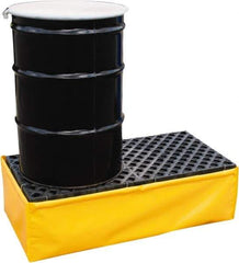 UltraTech - 66 Gal Sump, 1,200 Lb Capacity, 2 Drum, Polyethylene Spill Deck or Pallet - 56" Long x 25" Wide x 6" High, Liftable Fork, Inline Drum Configuration - Industrial Tool & Supply