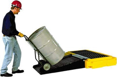 UltraTech - 66 Gal Sump, 4,500 Lb Capacity, 2 Drum, Polyethylene Spill Deck or Pallet - 66" Long x 40" Wide x 9" High, Liftable Fork, Drain Included, Low Profile, Inline Drum Configuration - Industrial Tool & Supply