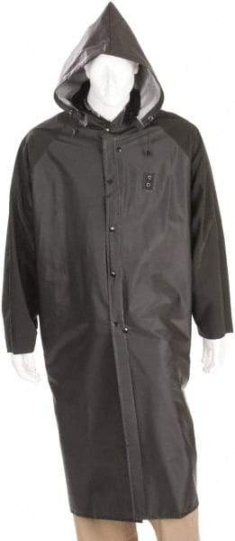 MCR Safety - Size 3XL, Black, Rain Jacket - 2 Pockets, Packable Hood - Industrial Tool & Supply