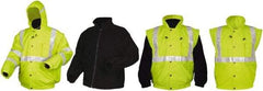 MCR Safety - Size 4XL, Lime, Rain, Cold Weather Rain Jacket - 3 Pockets, Packable Hood - Industrial Tool & Supply