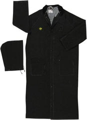 MCR Safety - Size 5XL, Black, Rain Jacket - 2 Pockets, Detachable Hood - Industrial Tool & Supply