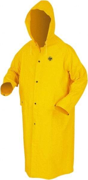 MCR Safety - Size 2XL, Yellow, Rain Jacket - 2 Pockets, Detachable Hood - Industrial Tool & Supply