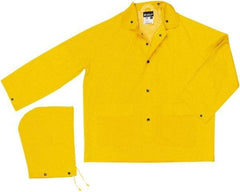 MCR Safety - Size S, Yellow, Rain Jacket - 2 Pockets - Industrial Tool & Supply