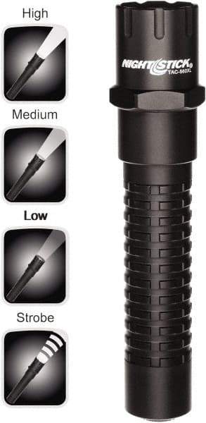 Bayco - LED Bulb, Industrial/Tactical Flashlight - Black Aluminum Body, CR123 Batteries - Industrial Tool & Supply