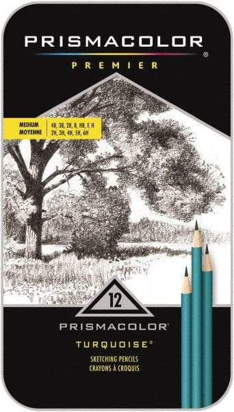 Prismacolor - 2B, 2H, 3B, 3H, 4B, 4H, 5H, 6H, B, F, H, HB Graphite Pencil - Graphite - Industrial Tool & Supply