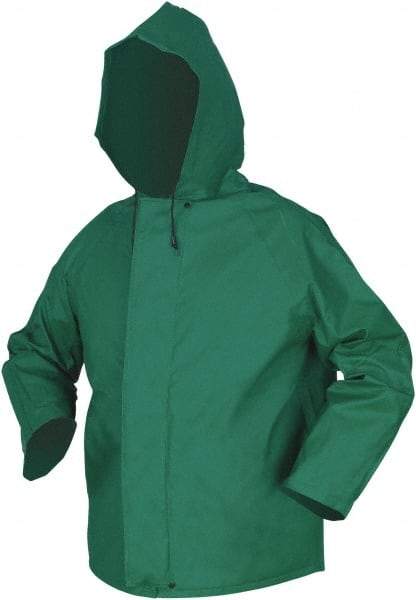 MCR Safety - Size 2XL, Green, Rain Jacket - Detachable Hood - Industrial Tool & Supply