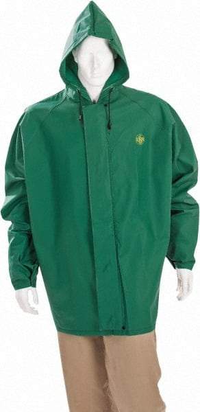 MCR Safety - Size 4XL, Green, Rain Jacket - Attached Hood - Industrial Tool & Supply