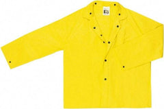 MCR Safety - Size 3XL, Yellow, Rain Jacket - Attached Hood - Industrial Tool & Supply