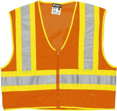 MCR Safety - Size 4XL Flame Resistant/Retardant Orange General Purpose Vest - 28.4" Chest, ANSI 107-2015, Nonconductive Zipper Closure, 2 Pockets, Polyester - Industrial Tool & Supply