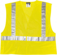 MCR Safety - Size 2XL High Visibility Lime Mesh Breakaway Vest - 26.4" Chest, ANSI 107-2015, Hook & Loop Closure, Polyester - Industrial Tool & Supply