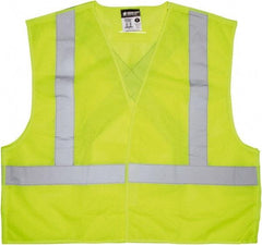 MCR Safety - Size L High Visibility Lime Breakaway Vest - 24.4" Chest, ANSI 107-2015, Hook & Loop Closure, Polyester - Industrial Tool & Supply