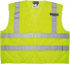 MCR Safety - Size 3XL High Visibility Lime Mesh Breakaway Vest - 27.4" Chest, ANSI 107-2015, Hook & Loop Closure, 3 Pockets, Polyester - Industrial Tool & Supply