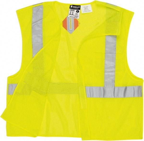 MCR Safety - Size 2XL Flame Resistant/Retardant Lime Mesh Breakaway Vest - 26.4" Chest, ANSI 107-2015, Hook & Loop Closure, 2 Pockets, Polyester - Industrial Tool & Supply