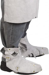 MCR Safety - Men's Universal (Women's Universal) Flame Resistant/Retardant Spats - Leather Upper, Gray - Industrial Tool & Supply