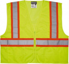 MCR Safety - Size 4XL Flame Resistant/Retardant Lime General Purpose Vest - 28.4" Chest, ANSI 107-2015, Zipper Closure, 2 Pockets, Polyester - Industrial Tool & Supply