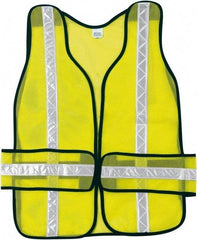 MCR Safety - One Size Fits Most High Visibility Lime Mesh Breakaway Vest - 38" Chest, Hook & Loop Closure, Polyester - Industrial Tool & Supply