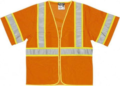 MCR Safety - Size L High Visibility Orange General Purpose Vest - 24.4" Chest, ANSI 107-2015, Zipper Closure, 2 Pockets, Polyester - Industrial Tool & Supply